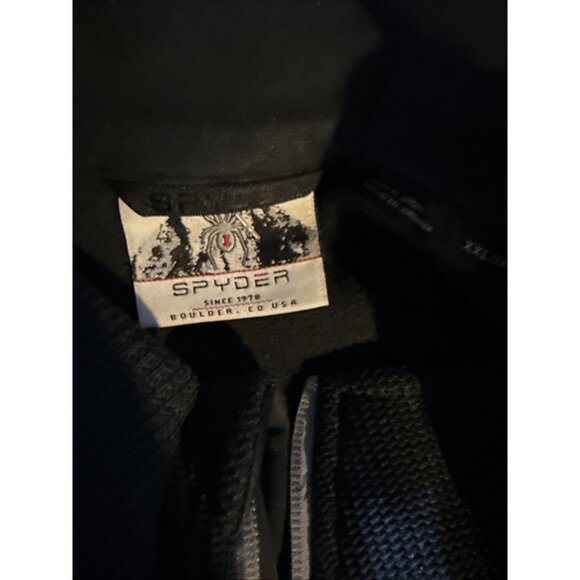 Spyder Men’s XXL 1/4 Zip Waffle-Knit Fleece Pullover Black Grey Shirt 2XL - Picture 7 of 9